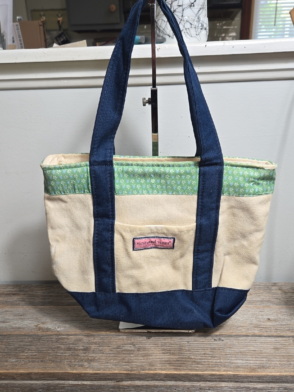 Vineyard Vines Custom Collection Canvas Tote Bag - Baby Design Zip Top